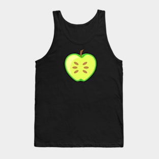 Green Apple Fruit Halved Tank Top